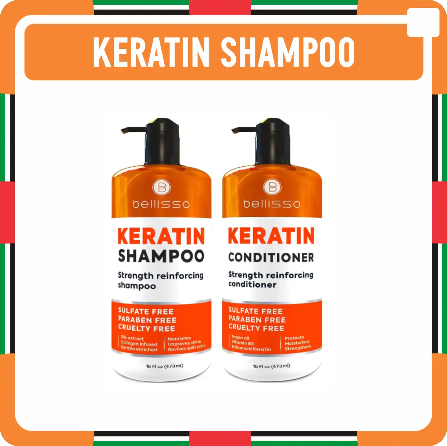 Keratin Shampoo & Conditioner in Dubai By BELLISSO